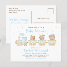 Baby Shower del tren azul del oso