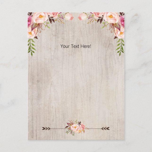 Postal baby Shower Floral Boho Gracias Postcard (Anverso)