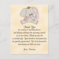 Baby Shower Gracias, Baby Elephant