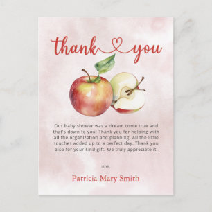 Postal Baby Shower gracias de Apple of our Eye Fall
