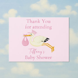 Postal Baby Shower Gracias por asistir a Stork