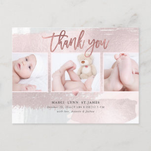 Postal Baby Shower Gracias Rubor Pink Bruske