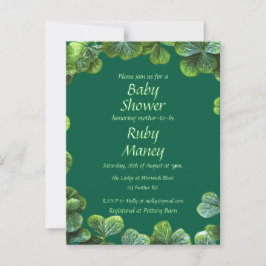 Postal Baby Shower Green Clovers