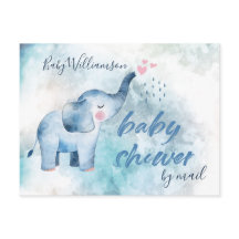 Baby Shower Long Distance Por Mail Blue Elephant