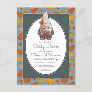 Postal BABY SHOWER   Otoño de Gnome