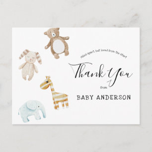 Postal Baby Shower por correo Baby Toys Gracias
