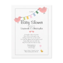 Baby Shower Por Correo Chica Pink Birds