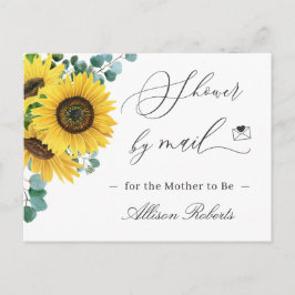 Postal Baby Shower Por Correo Elegante Sunflowers Eucalyp