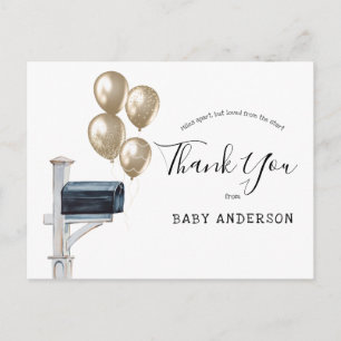 Postal Baby Shower por Mail Gold Balloons Gracias