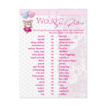 Baby Shower. Predicción y consejo para bebés rosad