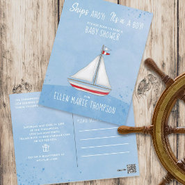 Postal Baby Shower Ship Ahoy es un registro de regalos pa