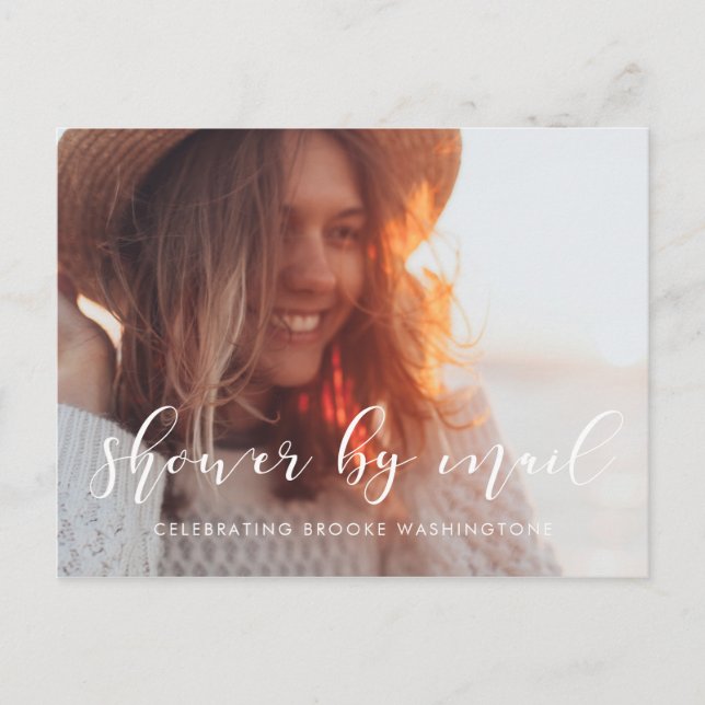 Postal Baby Shower simple y elegante por correo (Anverso)