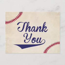 Postal Baby Shower, tema del béisbol, gracias a las posta