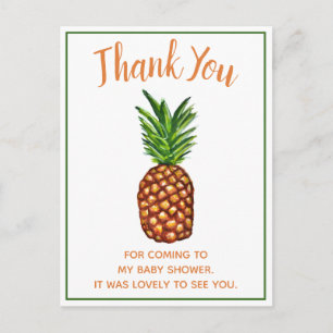 Postal Baby Shower Tropical Pineapple Gracias