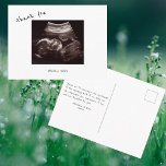 Postal Baby Shower Ultrasound Cute Font Gracias<br><div class="desc">Foto De Ultrasonido Gracias Postcard. Mensaje personalizado en la parte posterior. Tipo de letra.</div>