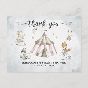 Postal Baby Shower Watercolor Circus Gracias