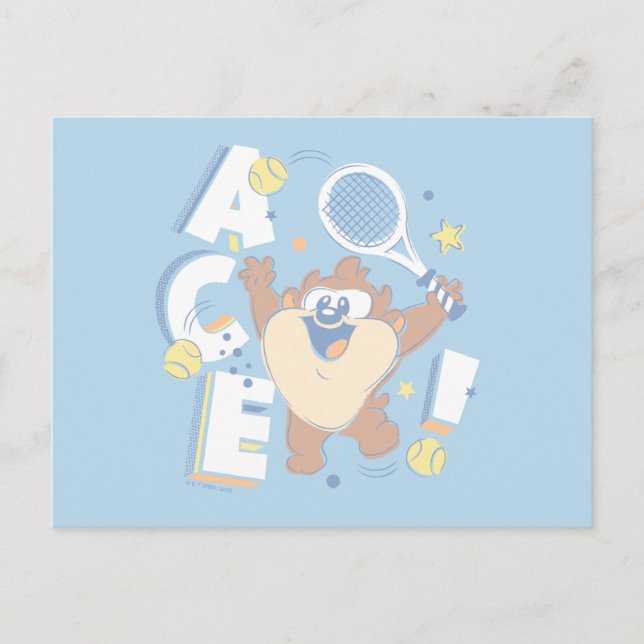 Postal ¡Baby TAZ™ Tennis Ace! (Anverso)