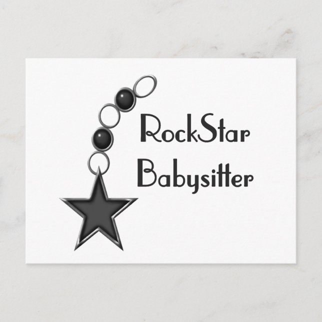 Postal Babysitter de estrella de rock (Anverso)