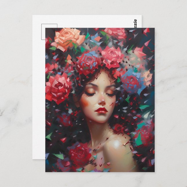 Postal Baccara Rosa (Anverso / Reverso)