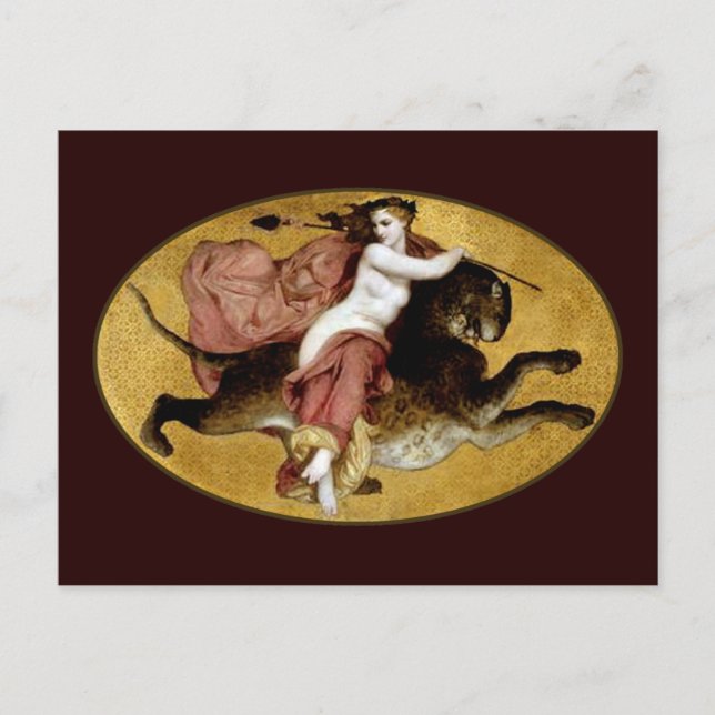 Postal Bacchante En Una Pantera (Anverso)