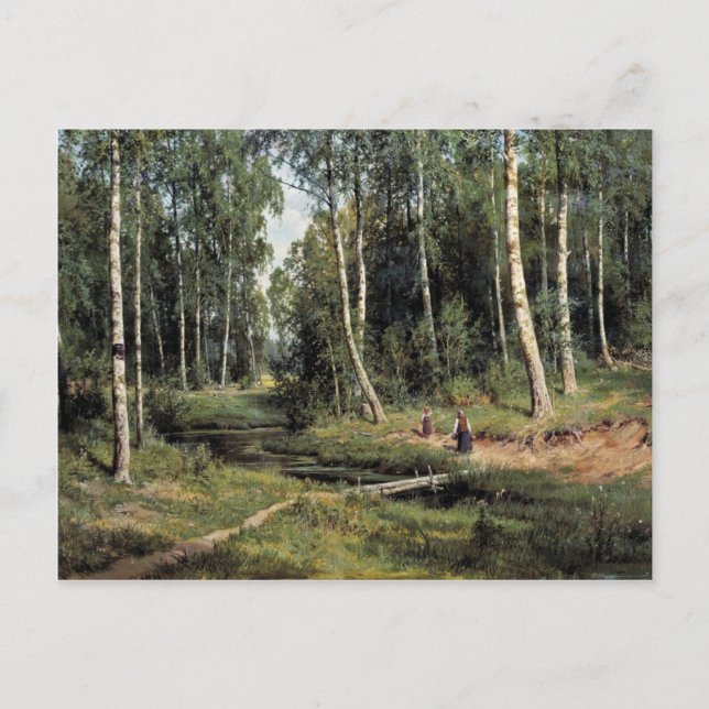 Postal Bach In the Birch Forest De Schischkin Iwan Iwanow (Anverso)
