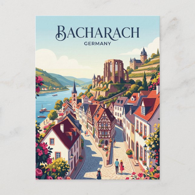 Postal Bacharach Alemania (Anverso)
