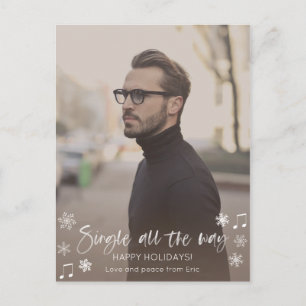 Postal Bachelet Single Happy Holidays Card