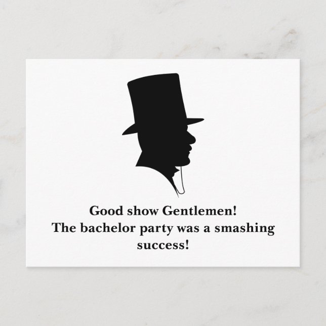 Postal Bachelor Party Thank You Postcard (Anverso)