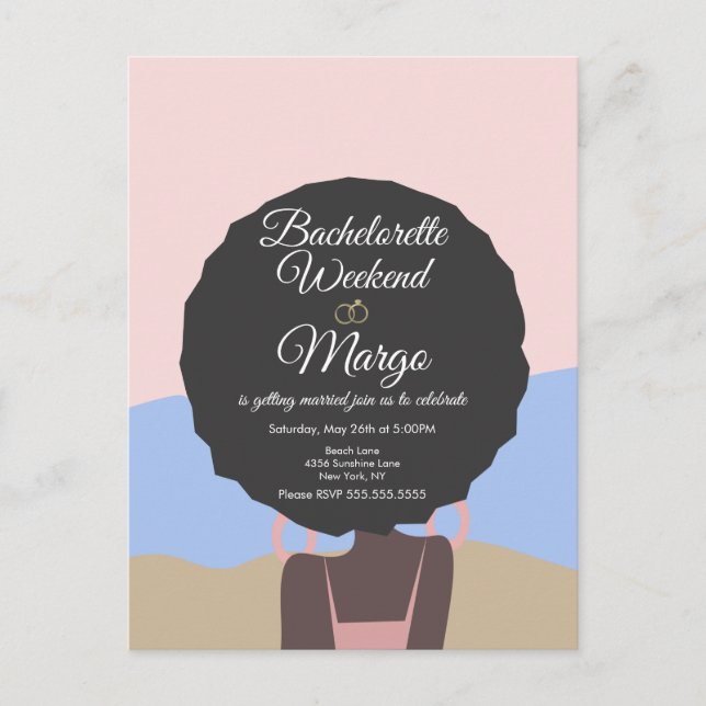 Postal Bachelorette Weekend Beach Bridal Shower Invitati (Anverso)