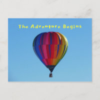 Back to School Adventure Hot Air Balloon Postcard