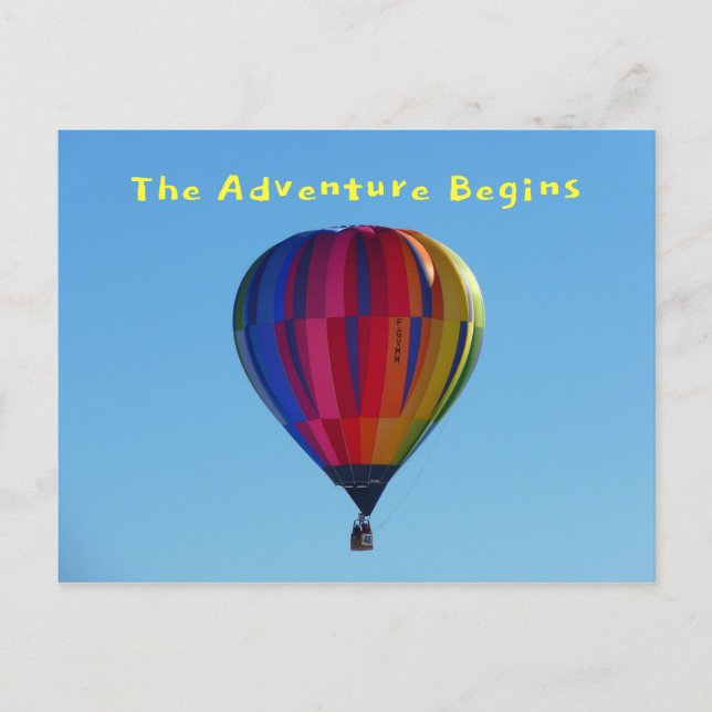 Postal Back to School Adventure Hot Air Balloon Postcard (Anverso)