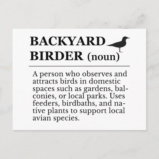 Postal Backyard Birder Definition - Garden Birdwatching (Anverso)