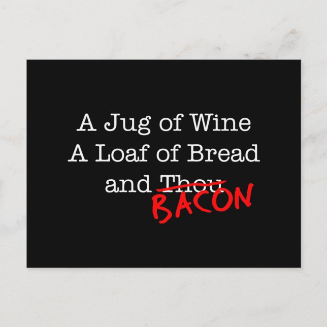 Postal Bacon A Jug de vino (Anverso)