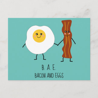 Postal Bacon & Eggs BAE Cute Kawaii Valentines