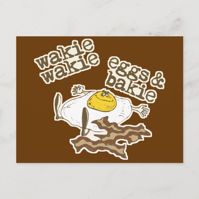 Postal Bacon y huevos divertidos (Anverso)