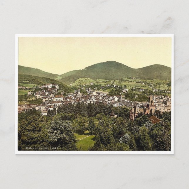 Postal Baden-Baden, Baden, Alemania, fotografía rara (Anverso)