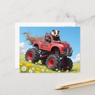 Postal Badger en un camión