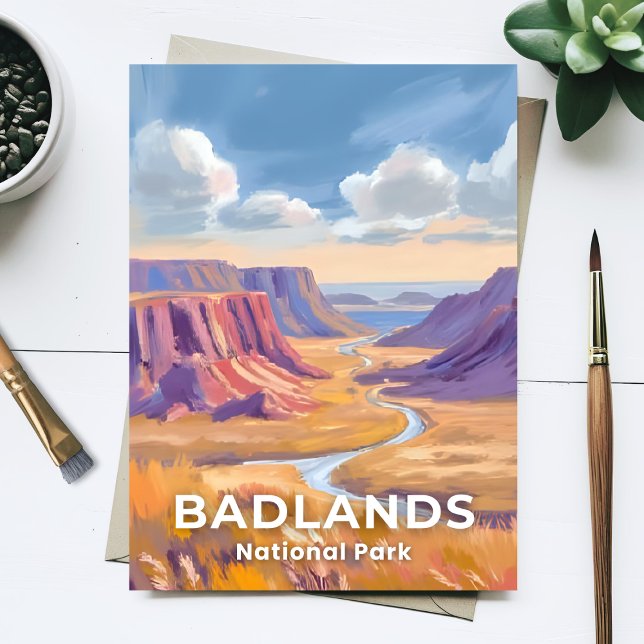 Postal Badlands National Park South Dakota Travel Art (Subido por el creador)