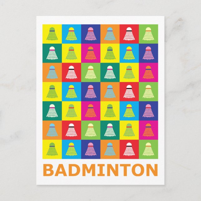 Postal Badminton de Pop Art (Anverso)