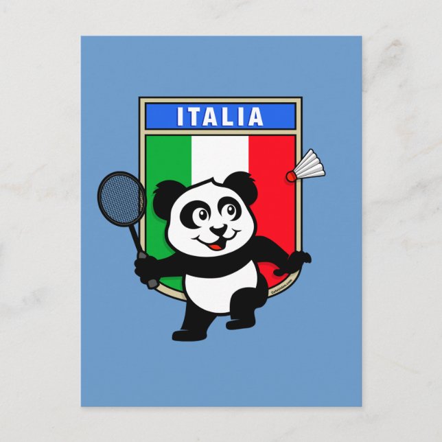 Postal Badminton Italy Panda (Anverso)