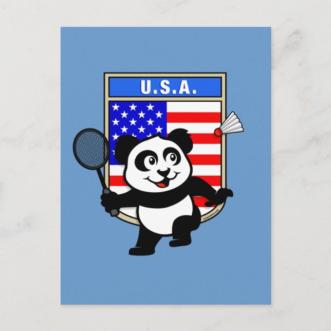 Postal Badminton USA Panda (Anverso)