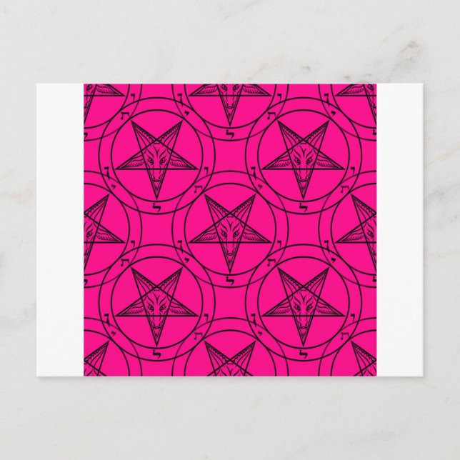 Postal bafometa rosa (Anverso)