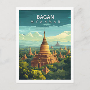 Postal Bagan Myanmar Viajes Antiguo Templo Sudeste Asiáti