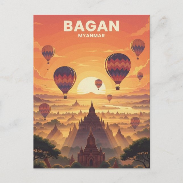 Postal Bagan Viajes Myanmar (Anverso)