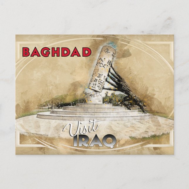 Postal Bagdad, Visita Iraq (Anverso)