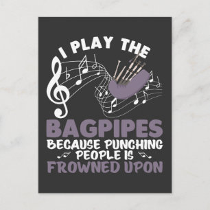 Postal Bagpipe Musical Wind Instrument Scottish Bagpiping