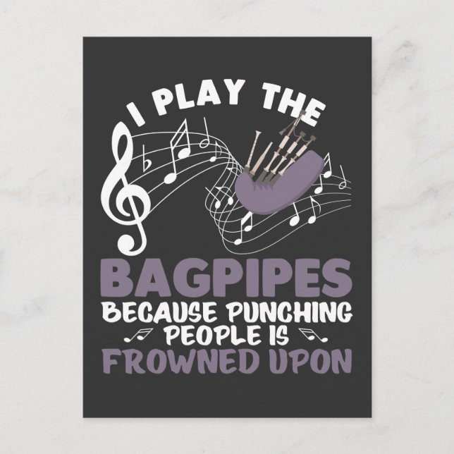 Postal Bagpipe Musical Wind Instrument Scottish Bagpiping (Anverso)