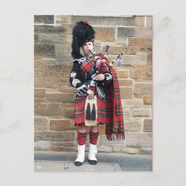 Postal Bagpiper de Edimburgo, Escocia (Anverso)