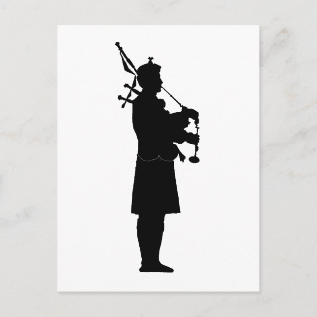 Postal Bagpiper Silhouette (Anverso)