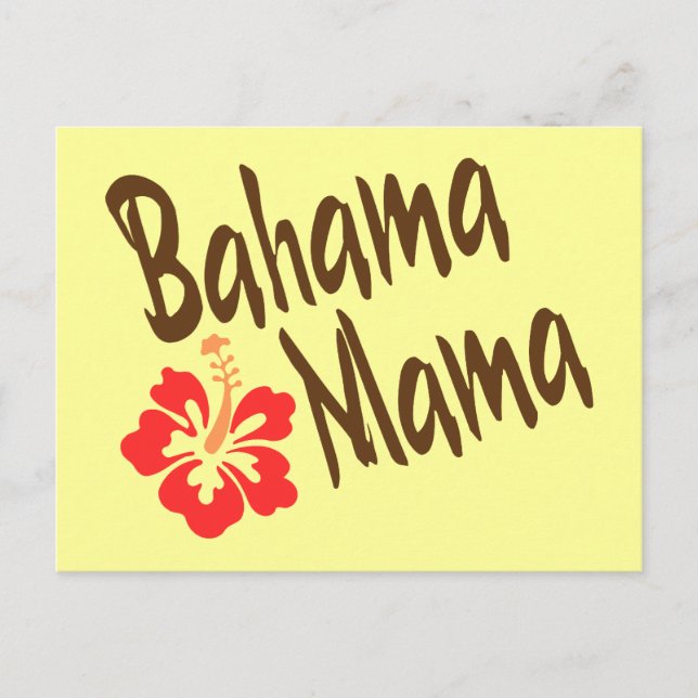 Postal Bahama Mama con hibiscus (Anverso)